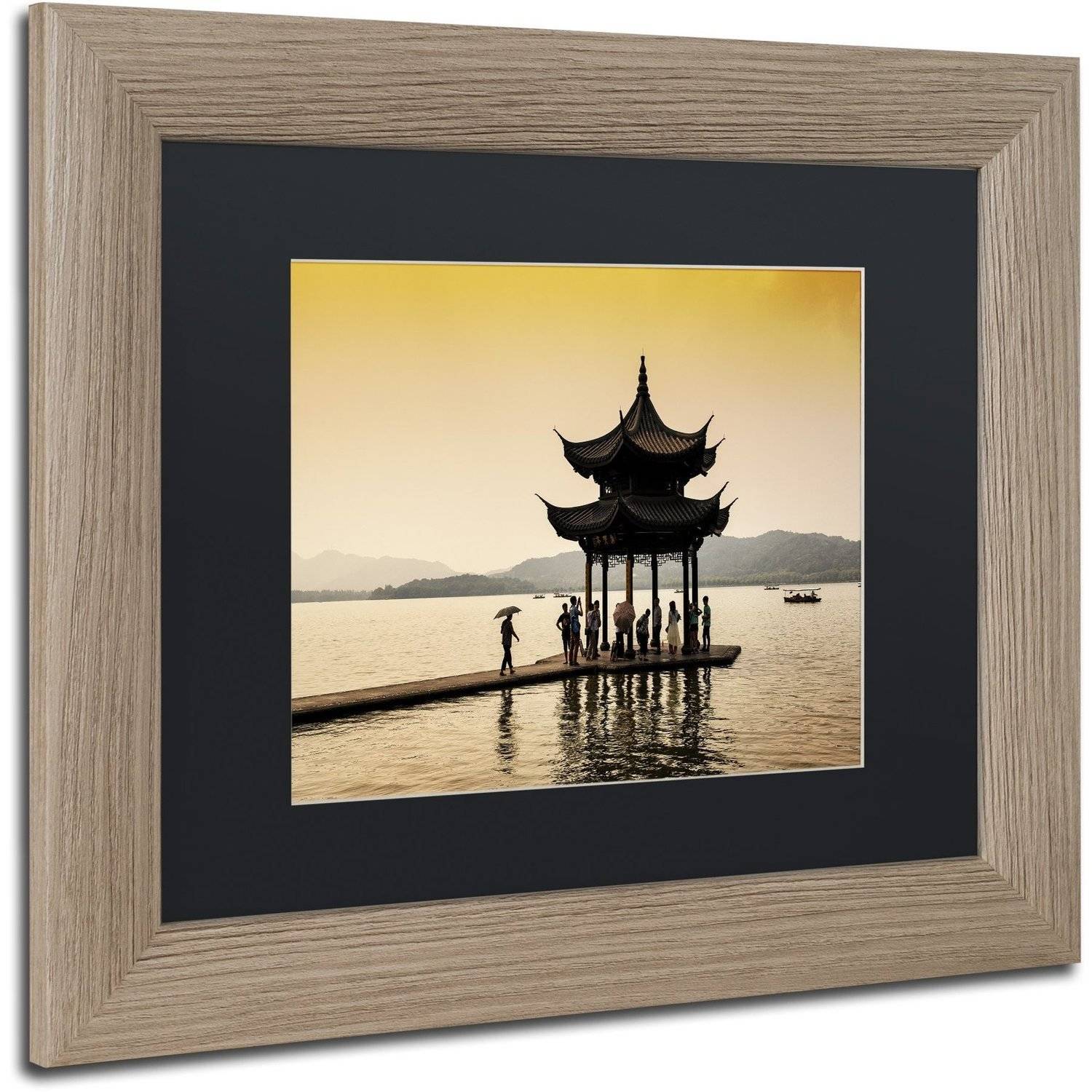 Trademark Fine Art "Water Pavilion" Canvas Art by Philippe Hugonnard, Black Matte, Birch Frame