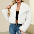 thumbnail image 6 of Pincandy Womens Faux Fur Cropped Jacket Long Sleeve Warm Winter Coat, 6 of 7