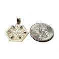 thumbnail image 5 of 10k two tone gold hexagon filigree pendant charm fine gift jewelry for her 1.7g, 5 of 12