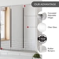 thumbnail image 6 of White Bathroom Medicine Cabinet, Cyprus 30 in., 3 Frameless Mirrored Doors, Wall Mount or Recessed, Pre-Assembled, 6 of 14