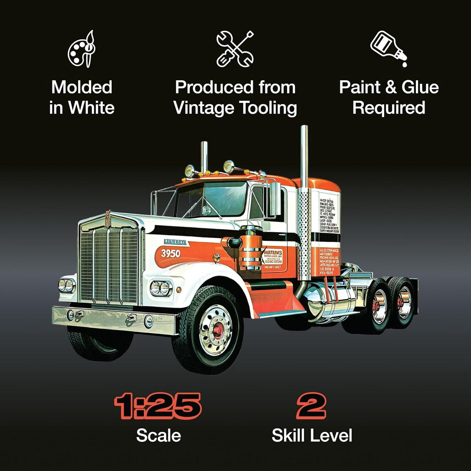 AMT Kenworth W925 Conventional 1/25 Scale Model Kit