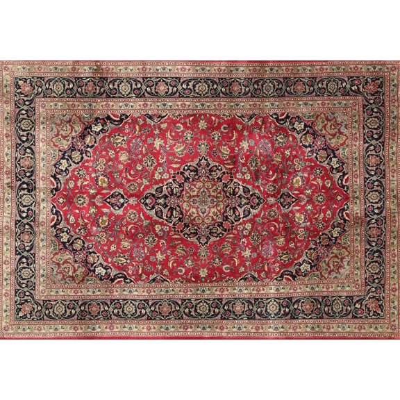 Ahgly Company Machine Washable Indoor Rectangle Traditional Saffron Red Area Rugs, 5' x 7'
