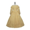 thumbnail image 4 of Women's Civil War Dress Victorian Dickens Costume Civil War Yellow Vintage Plaid Dress, 4 of 6