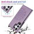 thumbnail image 6 of Dteck Embossed Flower Pattern Wallet Case for Samsung Galaxy S24 Ultra Magnetic Leather Card Slots Women Girl Case Shockproof Kickstand Flip Cover for Galaxy S24 Ultra,Purple, 6 of 7