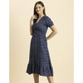 thumbnail image 5 of Moomaya Womens Printed Summer Dress, V-Neck Ruffled Viscose Midi Dress, Sundress, 5 of 8