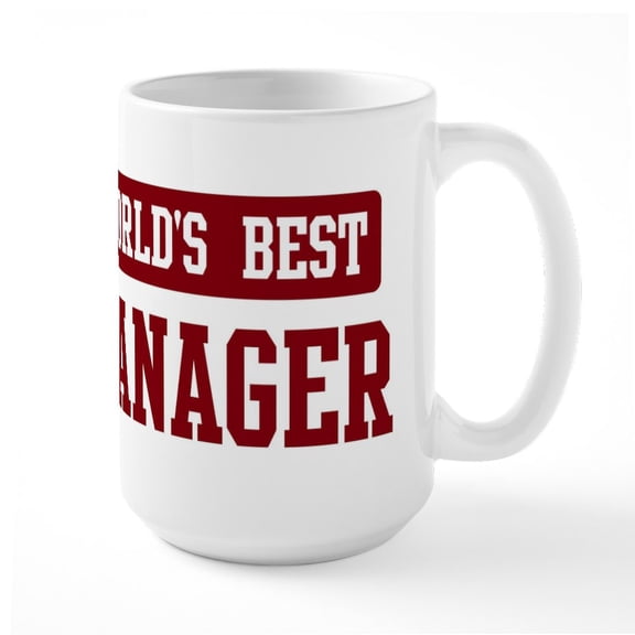 CafePress - Worlds Best Manager Large Mug - 15 oz Ceramic Large White Novelty Mug