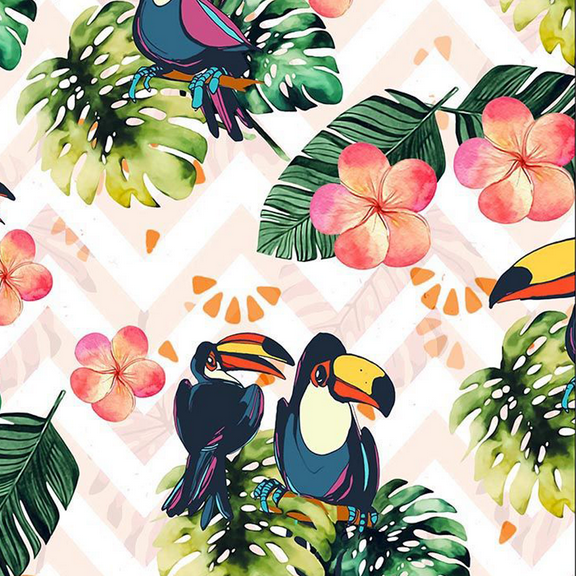 Green Pink Orange 100% Combed Cotton Printed Fabric by The Yard – Soft & Breathable | Perfect for Quilts, Clothing, Accessories, Blankets, Home Decor, Crafts & DIY.