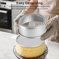 thumbnail image 5 of Anodized Aluminum Round Cake Pan with Removable Bottom, Oimcto Thickened Springform Alternative for Chiffon, Sponge and Cheesecake, Even Heat Distribution, Non-Stick Easy Release, 8 Inch, 5 of 9