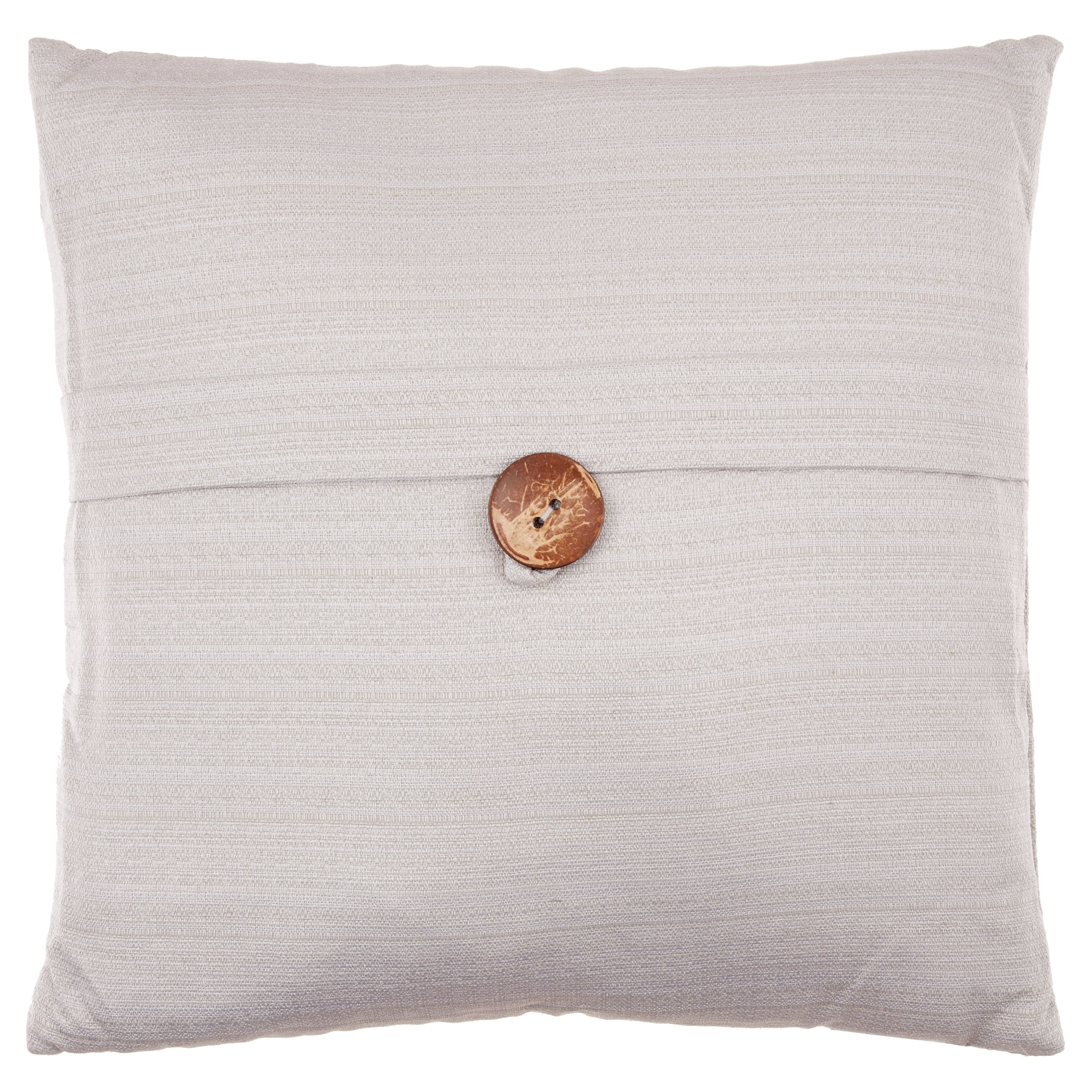 Better Homes & Gardens Feather Filled Banded Button Decorative Throw Pillow, 20" x 20", Grey, 2 Pack