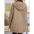 thumbnail image 6 of Osfvolr Women Long  Quilted Hooded Jacket,Fashion Winter Coat Oversized Baggy, Warm Long Sleeve Jackets Khaki XXL, 6 of 7