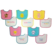 Neat Solutions 10 Pack Applique/Sayings Water Resistant Back Bib - Pink
