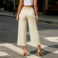 thumbnail image 3 of Vrorvz Polka Dot Capri for Womens Drawstring Elastic Waisted Capris Wide Leg Summer Casual Trouser with Pockets, 3 of 5