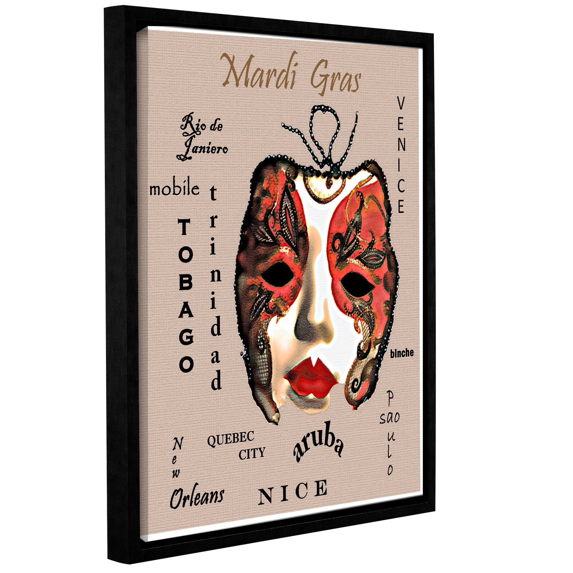 ArtWall Linda Parker "Cities Of Mardi Gras" Gallery-wrapped Floater-framed Canvas