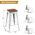 thumbnail image 5 of Apeaka WHITE barstools Set of 4,Stackable Backless Bar stools Industrial Kitchen Patio Stool, 5 of 5