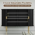 thumbnail image 4 of CBJCBJ 47" Sideboard Buffet Cabinet with Storage, Modern Accent Cabinet for Dining Room,Black, 4 of 6
