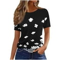 thumbnail image 2 of Jsaierl T Shirts for Women Cute Floral Dressy Casual Blouse Summer Short Sleeve Crewneck Tunic Tops, 2 of 4