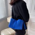 thumbnail image 4 of Bolsa cruzados de hombro plisados ​​a la moda de mujer de cuero PU (Azul) Likrtyny Para Estrenar, 4 of 9