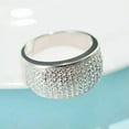 thumbnail image 2 of QQTDFG Womens Mens Sterling Silver Sparkly Bling CZ Statement Band Ring A3121-9, 2 of 8