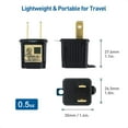 thumbnail image 6 of [UL Listed] Cable Matters 3-Pack 2 Prong to 3 Prong Outlet Adapter, 3P to 2P Plug Adapter - Converts a 2-Prong Outlet to Support 3-Prong Plugs, Black, 6 of 6