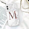 thumbnail image 1 of Funda de teléfono de moda con letra inicial AZ para iPhone 11 Pro Max 12 Pro X XR XS Max 8 7 Plus 12 Mini, funda suave con textura de mármol de lujo Tan Jianjun unisex, 1 of 2