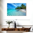 thumbnail image 3 of Elephant Stock Maldives Beach Coast Wall Art - Horizontal Canvas Wall Art - Living Room Wall Decor - Beach Canvas - Blue And Beige Decor - 36" x 24", 3 of 8