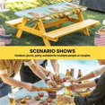 thumbnail image 6 of Groundhog Day Table Cloths for 5 Foot Rectangle Tables, Sunflower Spring Floral Botanical Blue Patio Waterproof Elastic Fitted Tablecloths, Washable Rectangular Table Cover for Camping, 6 of 8