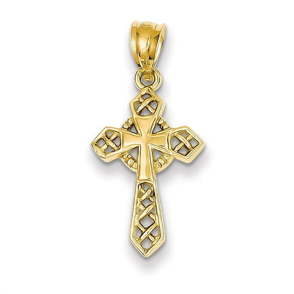 Finest Gold 14K Yellow Gold Celtic Cross Pendant