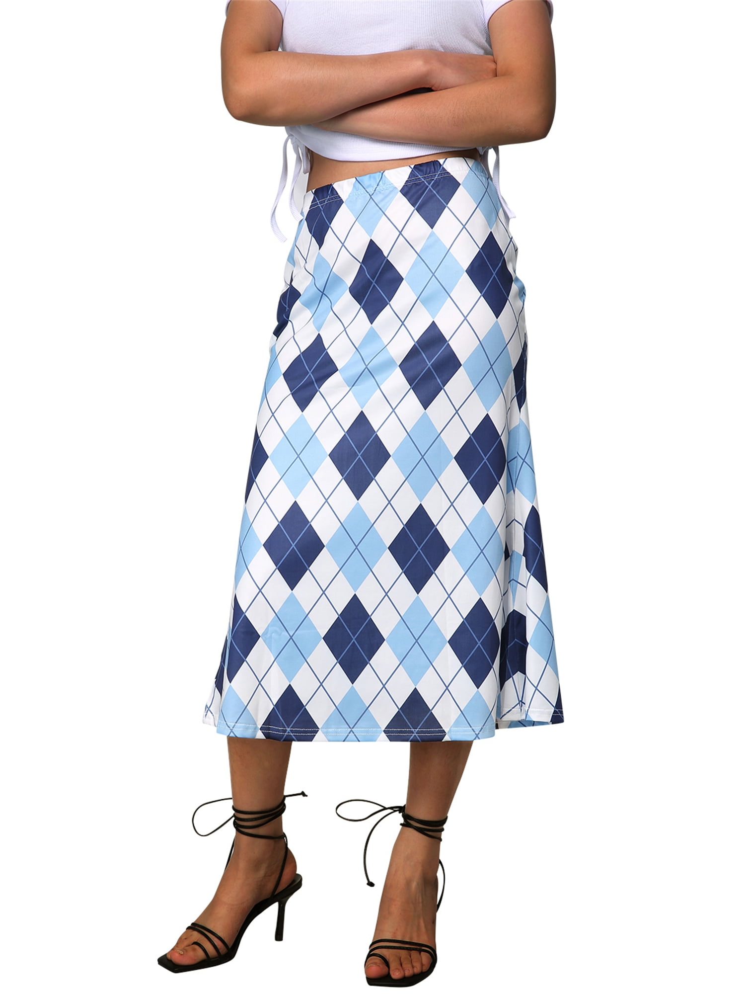 Womens Heart Print Bohemian Midi Skirt High Waist A Line Stylish Skirts Y2K Slim Fit Dailywear 