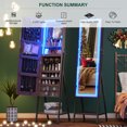 thumbnail image 2 of HNEBC LED Mirror Jewelry Cabinet Standing, Lockable Jewelry Armoire organizer Full Length Mirror with Storage, Adjustable Lights Jewelry Mirror Brown, 2 of 9