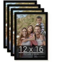 wallsthatspeak 12x16 Black Picture Frame for Puzzles Posters Photos or Artwork, Set of 4