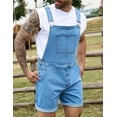 thumbnail image 6 of Denim Overalls for Men Jean Shorts Jumpsuit Work Bibs Coveralls with Zipper, 6 of 8