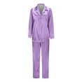 thumbnail image 3 of WOYY Family Pajamas satin Solid Long Sleeve Tops + Pants Sleepwear Loungewear, 3 of 8