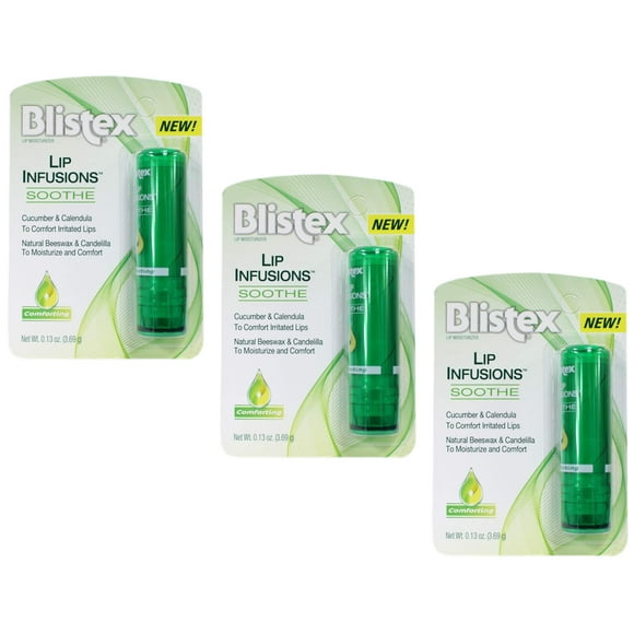 Crema hidratante para labios Blistex Lip Infusions Soothe, paquete de 3 unidades, 3,8 ml