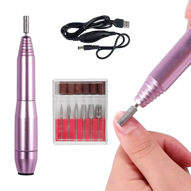 USB Electric Nail File Drill Adjustable Speed and Direction Portable Hand-held Manicure Polisher Machine