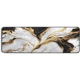 thumbnail image 5 of SKYSONIC 2X6 Feet Gold Marble Texture Runner Rug with Rubber Backing, Abstract Ink Art Non Slip Entryway Rug Runner Washable Soft Area Rug Carpet for Hallway Bedroom Kitchen Decor, 5 of 6