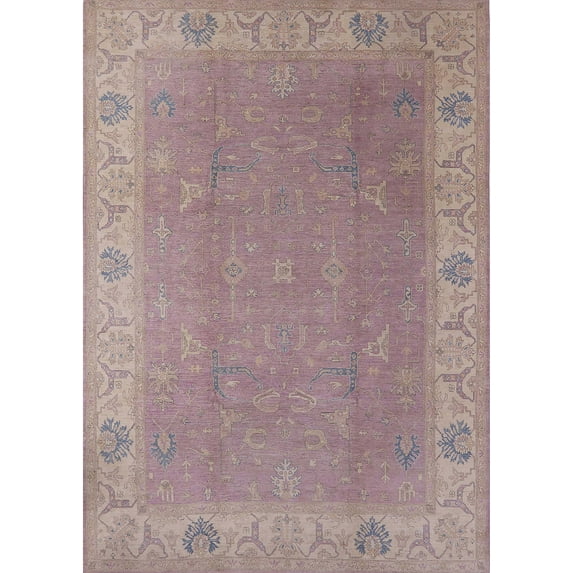 Ahgly Company Indoor Rectangle Mid-Century Modern Khaki Rose Pink Area Rugs, 2' x 5'