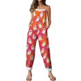 thumbnail image 7 of Stralyhd Pumpkin Face Graphic Jumpsuits for Women Halloween Holiday Sleeveless Jumpsuit Ghost Jumpsuits with Pockets Scary Pumpkin Pattern Long Pants Red L, 7 of 7