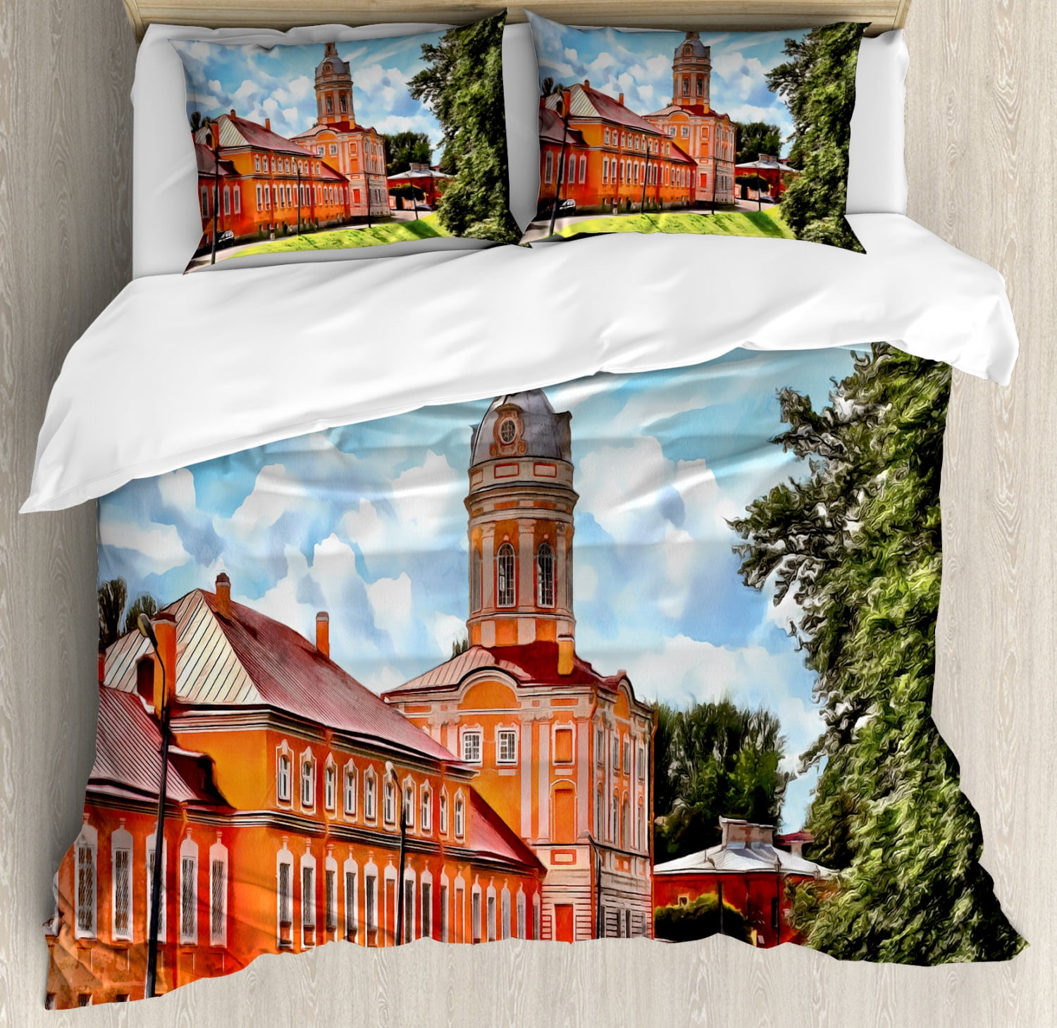Travel Duvet Cover Set King Size, Famous Historical Landmark European