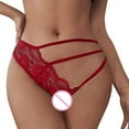 thumbnail image 6 of Women Sexy Floral Lace Mesh Panties Low Rise Hollow Out Transparent Plus Size Underwear High Cut Bikini Panties for Women Size 9 Womens Underwear Bikini Cat High Waist on Clearance XL Red, 6 of 8