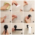 thumbnail image 3 of Portarrollos de papel higiénico de pared para baño, con ventosa, ABS, color negro, 3 of 5