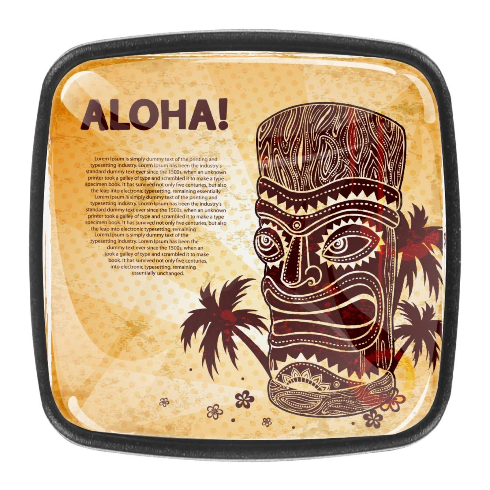 Ownta Vintage Tiki Square Glass Drawer Handles Knobs Pulls With Screws