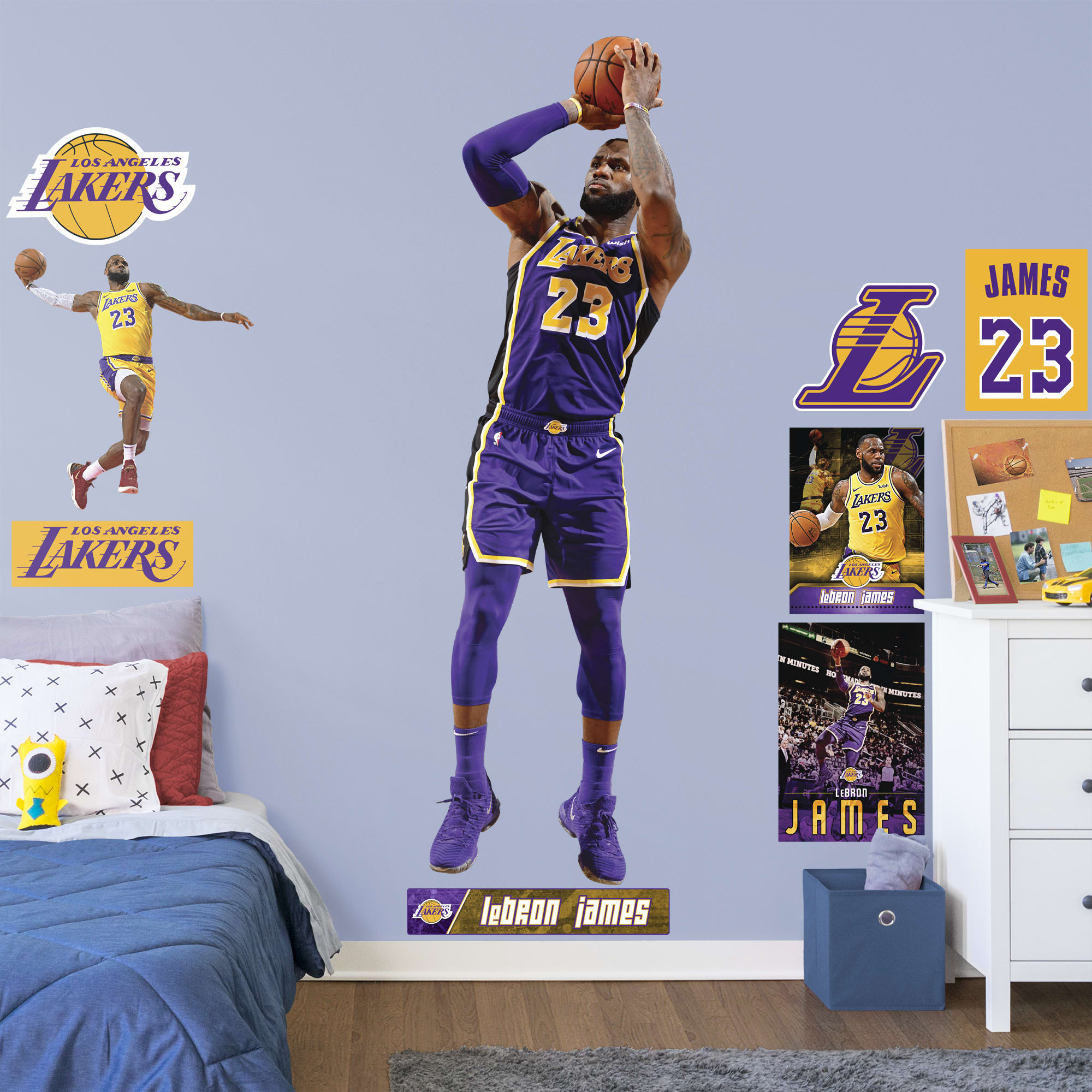 Los Angeles Lakers: LeBron James 2021 No.6 Growth Chart - NBA Removable Adhesive Wall Decal Life-Size 49W x 76H