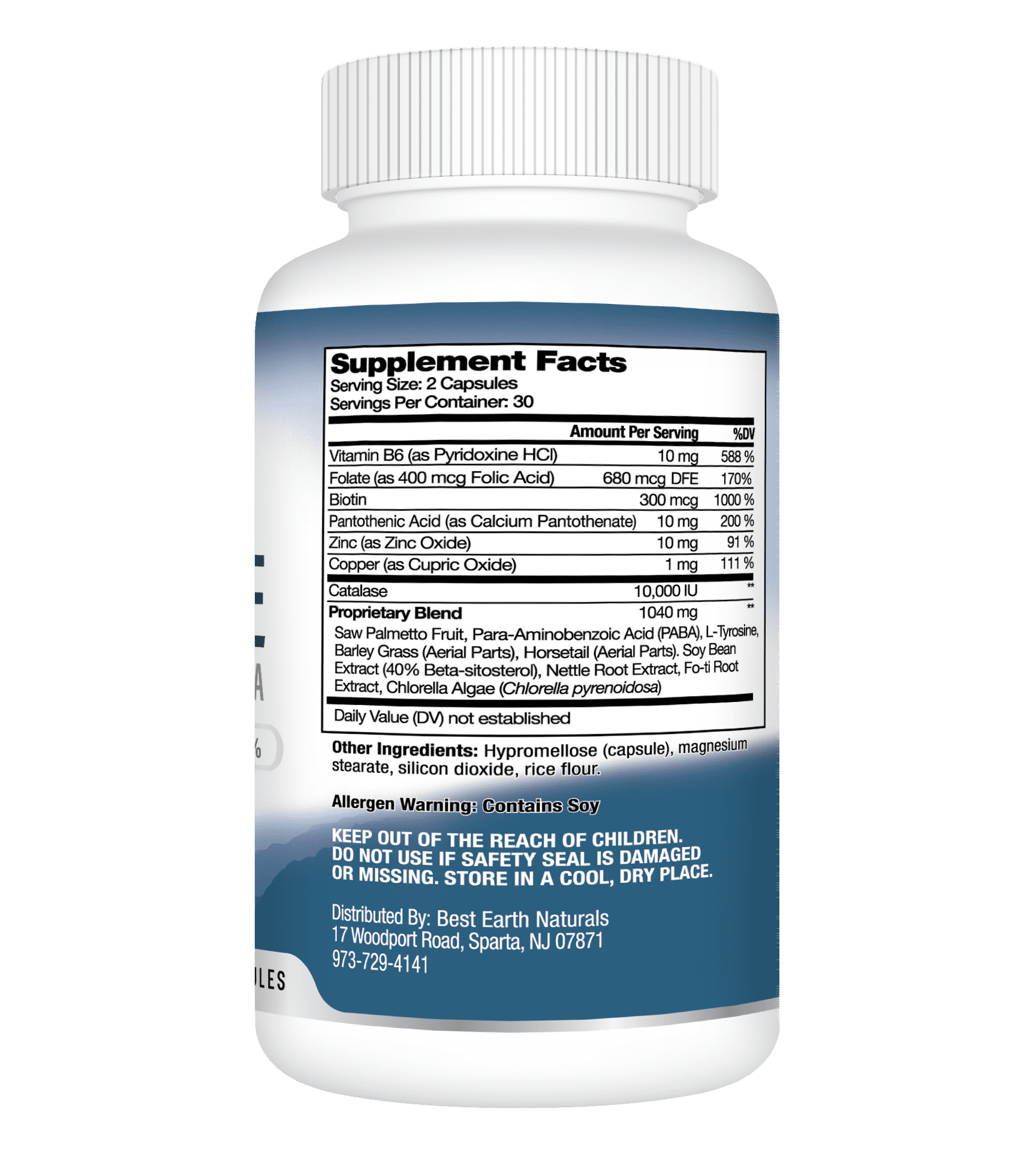 Best Earth Naturals, Catalase 10,000, Hair Supplement Capsules for Men & Women, 3 Pack