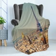 thumbnail image 4 of Eiffel Tower Soft Flannel Fleece Throw Blanket, Cityscape of Paris France with Famous Monument Travel Touristic Destination, Cozy Plush for Indoor and Outdoor Use, 70" x 90", Multicolor, by Ambesonne, 4 of 5