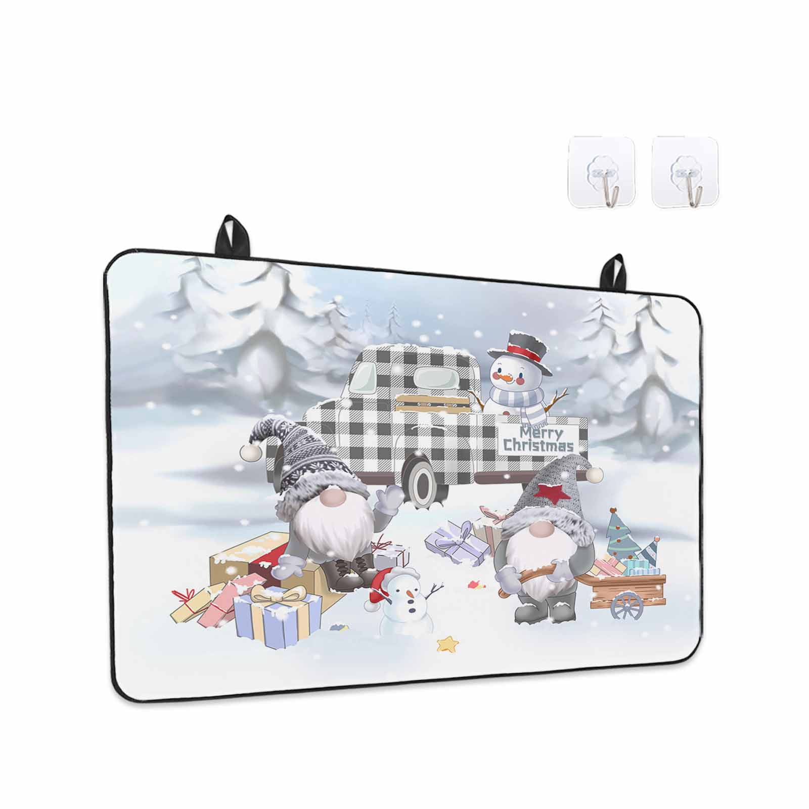 Merry Christmas Stove Top Cover for Electric Stove, Heat-proof & Non Slip Glass Top Stove Cover Protector, Winter Xmas Snowman Gnome Gift Snowflake Kitchen Flat Cooktop Rubber Mat 24x21 Inches