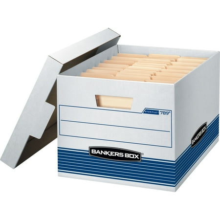 Bankers Box  FEL00789  STOR/FILE File Storage Box  12 / Carton  White Blue