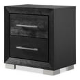 thumbnail image 3 of Furniture of America Bennett Indoor Modern Solid Wood 2-Drawer Nightstand with USB Port, Black, 3 of 17