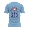 thumbnail image 4 of Men's Loose Fit Flag Print T-Shirt, ONE NATION UNDER GOD Graphic Short Sleeve Top for Casual Daily Wear, Summer Patriotic Tee Light Blue 3XL, 4 of 4