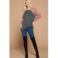 thumbnail image 5 of CCWHOLESALESCLOTHINGS Casual French Terry Side Twist Top with Animal Print, Women's Blouse, Size S, 5 of 5