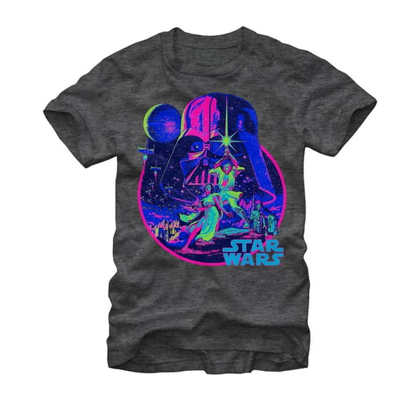 Men's Star Wars Bright Classic Art  Graphic Tee Charcoal Heather Medium